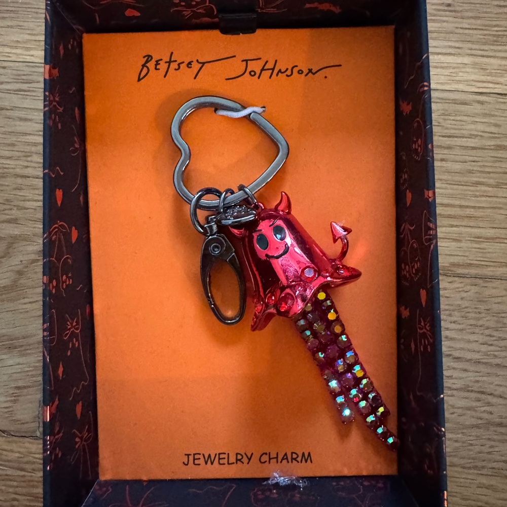 Betsey Johnson Sparkling Devil Ghost Bag Charm